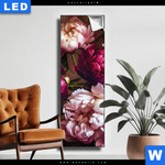 Leuchtbild Pfingstrosen Im Barockstil Schmal Produktvorschau mit dem Bild Pfingstrosen im Barockstil im Format Schmal.