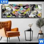 Leuchtbild Pop Art Buddha Kopf Panorama Produktvorschau mit dem Bild Pop Art Buddha Kopf im Format Panorama.