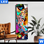 Leuchtbild Pop Art Tiger No 2 Schmal Produktvorschau mit dem Bild Pop Art Tiger No. 2 im Format Schmal.