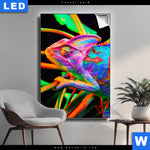 Leuchtbild Regenbogen Chamaeleon No 2 Hochformat Produktvorschau mit dem Bild Regenbogen Chamäleon No.2 im Format Hochformat.