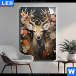 Leuchtbild Reh Blumen Hochformat Produktvorschau mit dem Bild Reh Blumen im Format Hochformat.