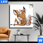 Leuchtbild Reh Haeschen Quadrat Produktvorschau mit dem Bild Reh & Häschen im Format Quadrat.