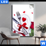 Leuchtbild Romantik Mit Rotwein Hochformat Produktvorschau mit dem Bild Romantik mit Rotwein im Format Hochformat.