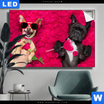 Leuchtbild Romantik Mit Suessen Hunden Querformat Produktvorschau mit dem Bild Romantik mit süßen Hunden im Format Querformat.