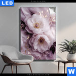 Leuchtbild Romantische Pfingstrosen Hochformat Produktvorschau mit dem Bild Romantische Pfingstrosen im Format Hochformat.