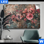 Leuchtbild Romantische Vintageblumen Querformat Produktvorschau mit dem Bild Romantische Vintageblumen im Format Querformat.