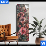 Leuchtbild Romantische Vintageblumen Schmal Produktvorschau mit dem Bild Romantische Vintageblumen im Format Schmal.