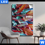 Leuchtbild Rote Und Smaragdgruene Blaetter Hochformat Produktvorschau mit dem Bild Rote und smaragdgrüne Blätter im Format Hochformat.