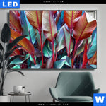 Leuchtbild Rote Und Smaragdgruene Blaetter Querformat Produktvorschau mit dem Bild Rote und smaragdgrüne Blätter im Format Querformat.