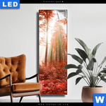 Leuchtbild Roter Herbstwald Schmal Produktvorschau mit dem Bild Roter Herbstwald im Format Schmal.