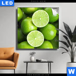 Leuchtbild Saftige Limetten Voller Energie Quadrat Produktvorschau mit dem Bild Saftige Limetten voller Energie im Format Quadrat.