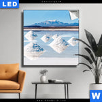 Leuchtbild Salzlandschaft In Den Anden Quadrat Produktvorschau mit dem Bild Salzlandschaft in den Anden im Format Quadrat.