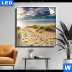 Leuchtbild Sandpfad Zum Nordseestrand Quadrat Produktvorschau mit dem Bild Sandpfad zum Nordseestrand im Format Quadrat.