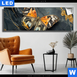 Leuchtbild Schmetterling Auf Marmor Panorama Produktvorschau mit dem Bild Schmetterling auf Marmor im Format Panorama.