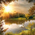 Canvalight® Leuchtbild | Schwan im Teich | Quadrat