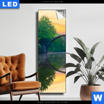 Leuchtbild See Mit Alter Bruecke Aus Stein Schmal Produktvorschau mit dem Bild See mit alter Brücke aus Stein im Format Schmal.