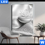 Leuchtbild Silberne Zen Harmonie Hochformat Produktvorschau mit dem Bild Silberne Zen Harmonie im Format Hochformat.