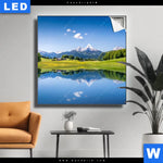 Leuchtbild Sommerlandschaft In Den Alpen Quadrat Produktvorschau mit dem Bild Sommerlandschaft in den Alpen im Format Quadrat.