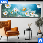 Leuchtbild Sommerwiese Mit Schmetterlingen Panorama Produktvorschau mit dem Bild Sommerwiese mit Schmetterlingen im Format Panorama.