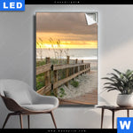 Leuchtbild Sonnenuntergang Am Strandweg Hochformat Produktvorschau mit dem Bild Sonnenuntergang am Strandweg im Format Hochformat.