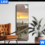 Leuchtbild Sonnenuntergang Am Strandweg Schmal Produktvorschau mit dem Bild Sonnenuntergang am Strandweg im Format Schmal.