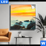 Leuchtbild Sonnenuntergang Ueber Dem Meer Quadrat Produktvorschau mit dem Bild Sonnenuntergang über dem Meer im Format Quadrat.