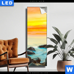 Leuchtbild Sonnenuntergang Ueber Dem Meer Schmal Produktvorschau mit dem Bild Sonnenuntergang über dem Meer im Format Schmal.