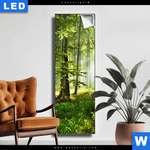 Leuchtbild Sonniger Morgen Im Wald Schmal Produktvorschau mit dem Bild Sonniger Morgen im Wald im Format Schmal.