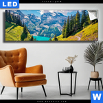 Leuchtbild Sonniger Tag Am Gletscher Panorama Produktvorschau mit dem Bild Sonniger Tag am Gletscher im Format Panorama.