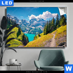 Leuchtbild Sonniger Tag Am Gletscher Querformat Produktvorschau mit dem Bild Sonniger Tag am Gletscher im Format Querformat.