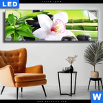 Leuchtbild Spa Wellness Steine Panorama Produktvorschau mit dem Bild Spa Wellness Steine im Format Panorama.