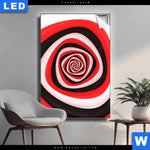 Leuchtbild Spirale In Rot Weiss Schwarz Hochformat Produktvorschau mit dem Bild Spirale in rot weiß schwarz im Format Hochformat.