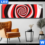 Leuchtbild Spirale In Rot Weiss Schwarz Panorama Produktvorschau mit dem Bild Spirale in rot weiß schwarz im Format Panorama.