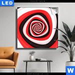 Leuchtbild Spirale In Rot Weiss Schwarz Quadrat Produktvorschau mit dem Bild Spirale in rot weiß schwarz im Format Quadrat.