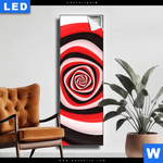 Leuchtbild Spirale In Rot Weiss Schwarz Schmal Produktvorschau mit dem Bild Spirale in rot weiß schwarz im Format Schmal.