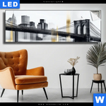 Leuchtbild Stadt Der Goldenen Traeume Panorama Produktvorschau mit dem Bild Stadt der goldenen Träume im Format Panorama.