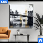 Leuchtbild Stadt Der Goldenen Traeume Quadrat Produktvorschau mit dem Bild Stadt der goldenen Träume im Format Quadrat.