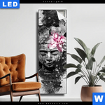 Leuchtbild Statue Mit Blume Grunge Stil Schmal Produktvorschau mit dem Bild Statue mit Blume - Grunge-Stil im Format Schmal.