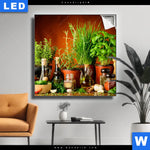 Leuchtbild Stillleben Mit Mediterranen Kraeutern Quadrat Produktvorschau mit dem Bild Stillleben mit mediterranen Kräutern im Format Quadrat.