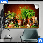 Leuchtbild Stillleben Mit Mediterranen Kraeutern Querformat Produktvorschau mit dem Bild Stillleben mit mediterranen Kräutern im Format Querformat.