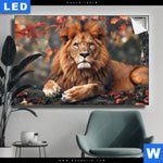 Leuchtbild Stolzer Blick Des Loewen Querformat Produktvorschau mit dem Bild Stolzer Blick des Löwen im Format Querformat.