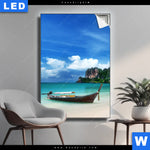 Leuchtbild Strand In Thailand Hochformat Produktvorschau mit dem Bild Strand in Thailand im Format Hochformat.