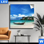 Leuchtbild Strand In Thailand Quadrat Produktvorschau mit dem Bild Strand in Thailand im Format Quadrat.