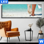 Leuchtbild Strandspaziergang Panorama Produktvorschau mit dem Bild Strandspaziergang im Format Panorama.
