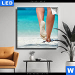 Leuchtbild Strandspaziergang Quadrat Produktvorschau mit dem Bild Strandspaziergang im Format Quadrat.