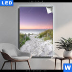 Leuchtbild Strandweg Im Sonnenuntergang Hochformat Produktvorschau mit dem Bild Strandweg im Sonnenuntergang im Format Hochformat.