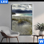 Leuchtbild Stuermischer Himmel Am Strand Hochformat Produktvorschau mit dem Bild Stürmischer Himmel am Strand im Format Hochformat.