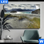 Leuchtbild Stuermischer Himmel Am Strand Querformat Produktvorschau mit dem Bild Stürmischer Himmel am Strand im Format Querformat.