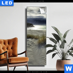 Leuchtbild Stuermischer Himmel Am Strand Schmal Produktvorschau mit dem Bild Stürmischer Himmel am Strand im Format Schmal.