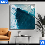 Leuchtbild Surfer Welle Quadrat Produktvorschau mit dem Bild Surfer Welle im Format Quadrat.